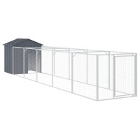 vidaXL Hundehütte mit Dach Anthrazit 117x609x123 cm...