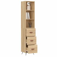 vidaXL Highboard Sonoma-Eiche 34,5x34x180 cm Holzwerkstoff