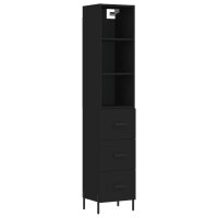 vidaXL Highboard Schwarz 34,5x34x180 cm Holzwerkstoff