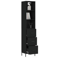 vidaXL Highboard Schwarz 34,5x34x180 cm Holzwerkstoff