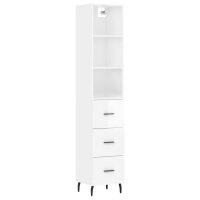 vidaXL Highboard Hochglanz-Weiß 34,5x34x180 cm...