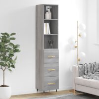 vidaXL Highboard Grau Sonoma 34,5x34x180 cm Holzwerkstoff