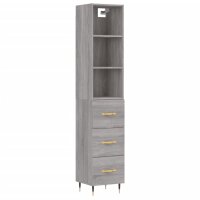 vidaXL Highboard Grau Sonoma 34,5x34x180 cm Holzwerkstoff