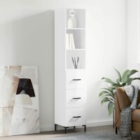 vidaXL Highboard Hochglanz-Weiß 34,5x34x180 cm...