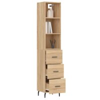 vidaXL Highboard Sonoma-Eiche 34,5x34x180 cm Holzwerkstoff