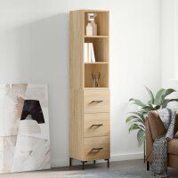 vidaXL Highboard Sonoma-Eiche 34,5x34x180 cm Holzwerkstoff