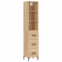 vidaXL Highboard Sonoma-Eiche 34,5x34x180 cm Holzwerkstoff