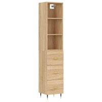 vidaXL Highboard Sonoma-Eiche 34,5x34x180 cm Holzwerkstoff