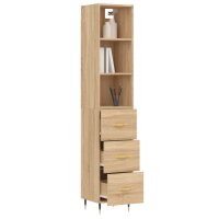 vidaXL Highboard Sonoma-Eiche 34,5x34x180 cm Holzwerkstoff