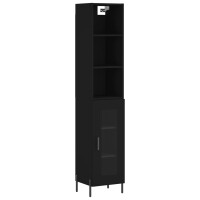 vidaXL Highboard Schwarz 34,5x34x180 cm Holzwerkstoff