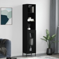 vidaXL Highboard Schwarz 34,5x34x180 cm Holzwerkstoff