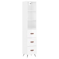 vidaXL Highboard Hochglanz-Weiß 34,5x34x180 cm...