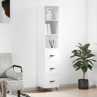 vidaXL Highboard Hochglanz-Weiß 34,5x34x180 cm...