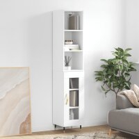 vidaXL Highboard Hochglanz-Weiß 34,5x34x180 cm...