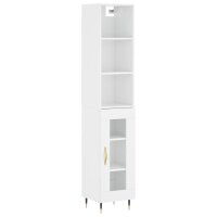 vidaXL Highboard Hochglanz-Weiß 34,5x34x180 cm...