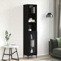 vidaXL Highboard Schwarz 34,5x34x180 cm Holzwerkstoff