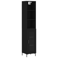 vidaXL Highboard Schwarz 34,5x34x180 cm Holzwerkstoff