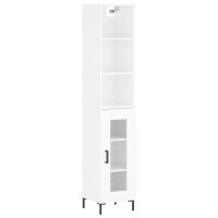 vidaXL Highboard Hochglanz-Weiß 34,5x34x180 cm...