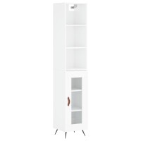 vidaXL Highboard Hochglanz-Weiß 34,5x34x180 cm...