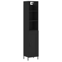 vidaXL Highboard Schwarz 34,5x34x180 cm Holzwerkstoff