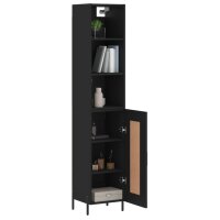 vidaXL Highboard Schwarz 34,5x34x180 cm Holzwerkstoff