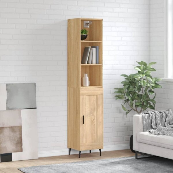 vidaXL Highboard Sonoma-Eiche 34,5x34x180 cm Holzwerkstoff