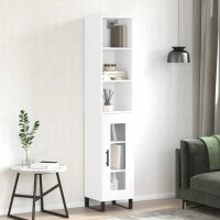 vidaXL Highboard Hochglanz-Weiß 34,5x34x180 cm...