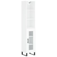 vidaXL Highboard Hochglanz-Weiß 34,5x34x180 cm...