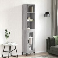 vidaXL Highboard Grau Sonoma 34,5x34x180 cm Holzwerkstoff