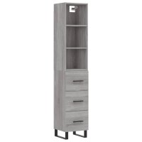 vidaXL Highboard Grau Sonoma 34,5x34x180 cm Holzwerkstoff