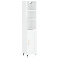 vidaXL Highboard Hochglanz-Weiß 34,5x34x180 cm...