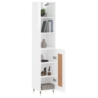 vidaXL Highboard Hochglanz-Wei&szlig; 34,5x34x180 cm Holzwerkstoff