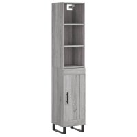 vidaXL Highboard Grau Sonoma 34,5x34x180 cm Holzwerkstoff