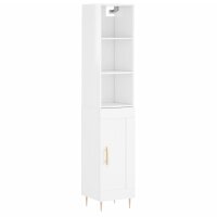 vidaXL Highboard Hochglanz-Weiß 34,5x34x180 cm...