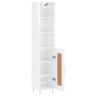 vidaXL Highboard Hochglanz-Wei&szlig; 34,5x34x180 cm Holzwerkstoff