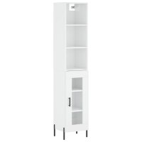 vidaXL Highboard Hochglanz-Weiß 34,5x34x180 cm...