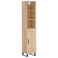 vidaXL Highboard Sonoma-Eiche 34,5x34x180 cm Holzwerkstoff