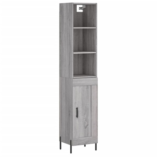 vidaXL Highboard Grau Sonoma 34,5x34x180 cm Holzwerkstoff