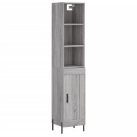 vidaXL Highboard Grau Sonoma 34,5x34x180 cm Holzwerkstoff