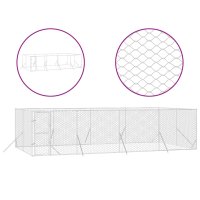 vidaXL Outdoor-Hundezwinger Silbern 8x4x2 m Verzinkter Stahl