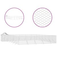 vidaXL Outdoor-Hundezwinger mit Dach Silbern 12x12x2,5m...