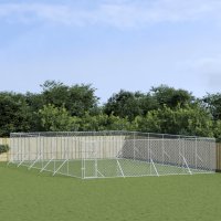 vidaXL Outdoor-Hundezwinger Silbern 8x12x2 m Verzinkter...