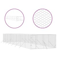 vidaXL Outdoor-Hundezwinger Silbern 4x16x2 m Verzinkter...