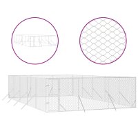 vidaXL Outdoor-Hundezwinger Silbern 6x10x2 m Verzinkter...