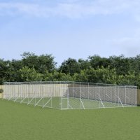 vidaXL Outdoor-Hundezwinger Silbern 8x16x2 m Verzinkter...