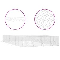 vidaXL Outdoor-Hundezwinger Silbern 8x16x2 m Verzinkter...