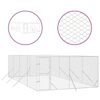 vidaXL Outdoor-Hundezwinger Silbern 4x8x2 m Verzinkter Stahl