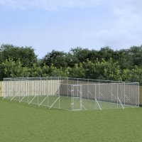 vidaXL Outdoor-Hundezwinger Silbern 6x14x2 m Verzinkter...