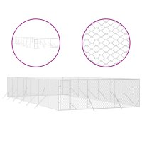 vidaXL Outdoor-Hundezwinger Silbern 6x14x2 m Verzinkter...