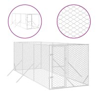 vidaXL Outdoor-Hundezwinger Silbern 2x6x2 m Verzinkter Stahl
